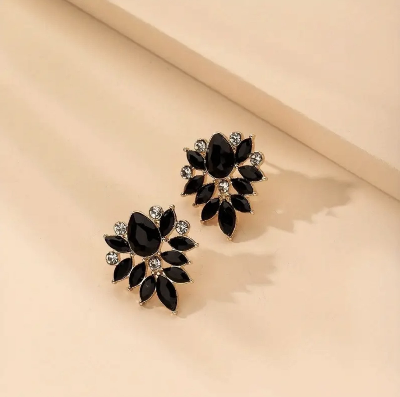 Black Stone Elegant Earrings