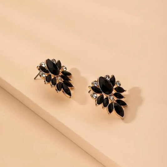 Black Stone Elegant Earrings